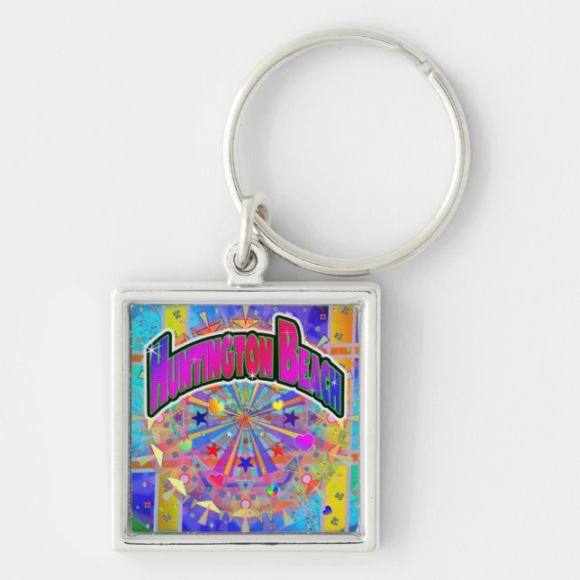 Huntington Beach Cosmic Unity Keychain (Front)