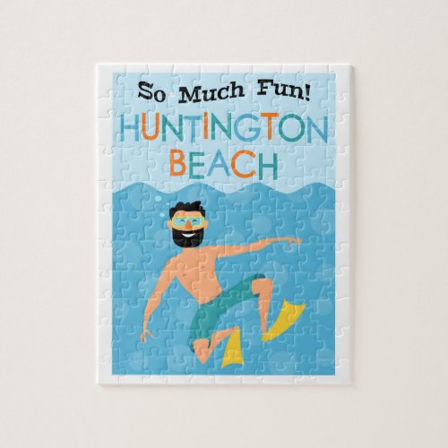 Huntington Beach Fun Hipster Travel Jigsaw Puzzle
