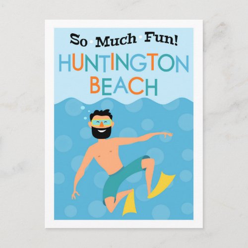 Huntington Beach Fun Hipster Travel Postcard