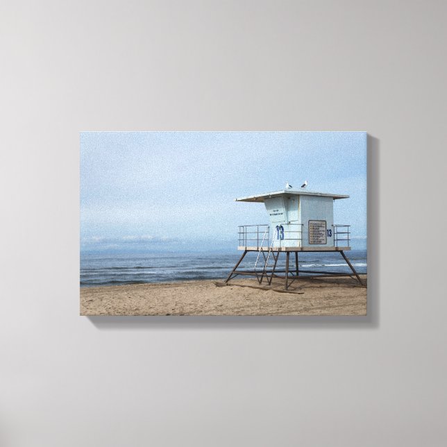 Huntington Beach Lifeguard Post 13 Canvas Print (Front)