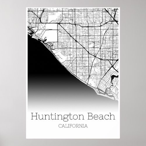 Huntington Beach Map _ CA _ City Map Poster