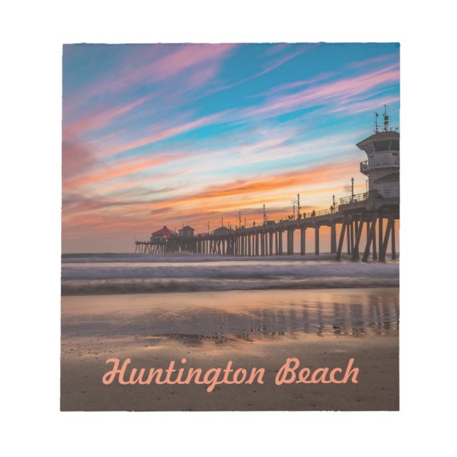 Huntington Beach Pier at sunset Notepad (Front)