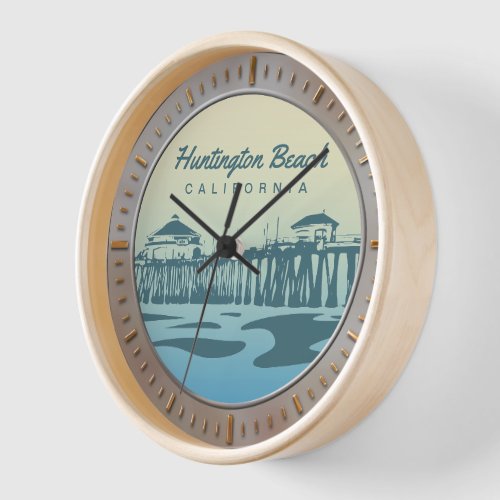 Huntington Beach Pier CA _ Custom Design Clock