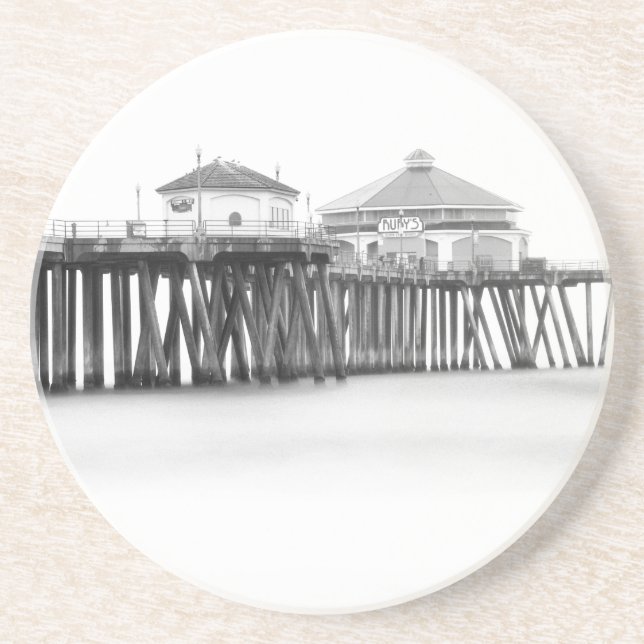 Huntington Beach Pier Drink Coaster (Front)