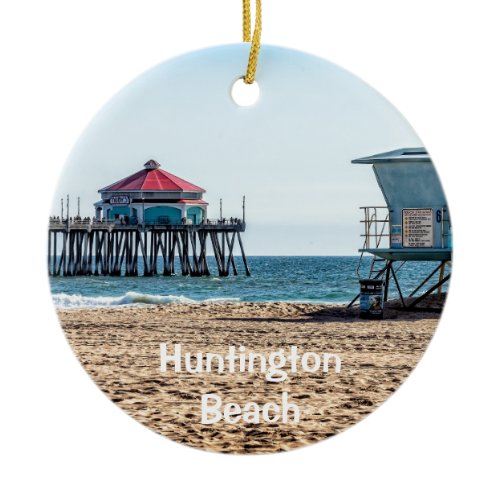 Huntington Beach Pier Holiday Ornament