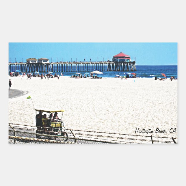 Huntington Beach Pier Rectangular Sticker (Front)