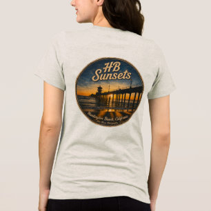 Huntington Beach Pier Sunset (Women) - John Minar Tri-Blend Shirt