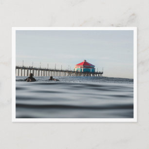 Huntington Beach Pier Surfers at Ruby's Photo Postcard
