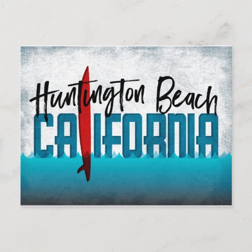 Huntington Beach Postcard California Surfboard