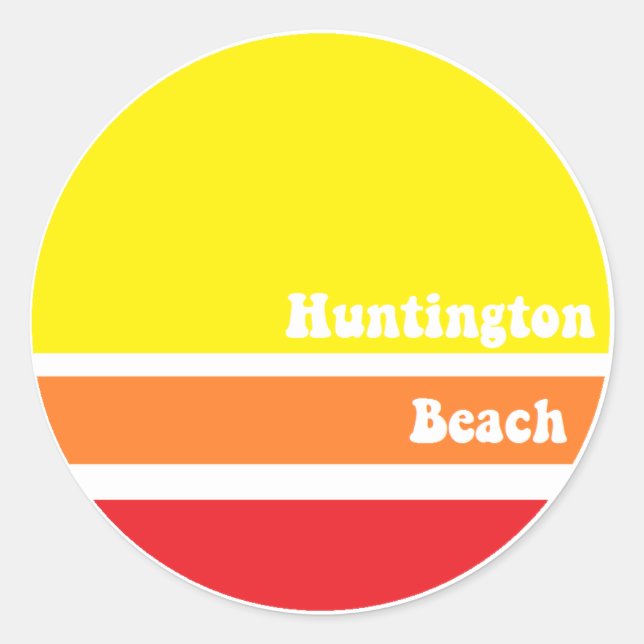 Huntington Beach retro sticker (Front)