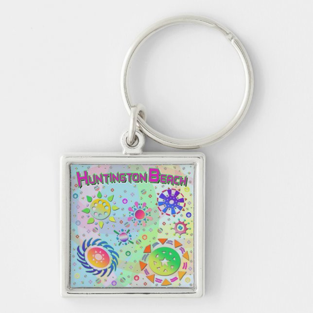 Huntington Beach Seven Suns & Energy Keychain (Front)