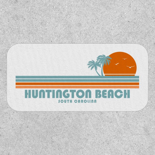 Huntington Beach South Carolina Sun Palm Trees Patch (Front)