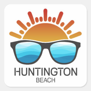 Huntington Beach South Carolina Sunglasses Square Sticker