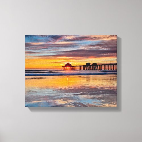 Huntington Beach Sunset Canvas Print