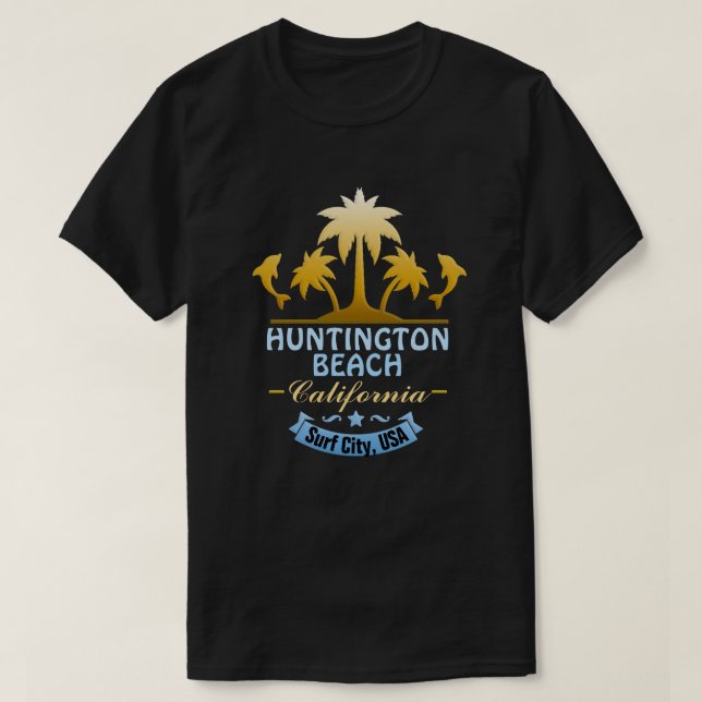 Huntington Beach Surf City, CA T-Shirt (Design Front)
