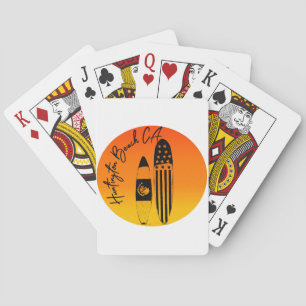 Huntington Beach Surfboards and Sunsets Poker Cards