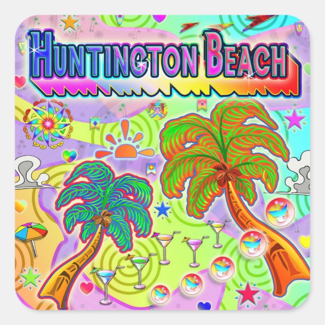 Huntington Beach Vacation Target Sticker (Front)