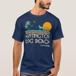 Huntington Dog Beach California Retro Vintage T-Shirt