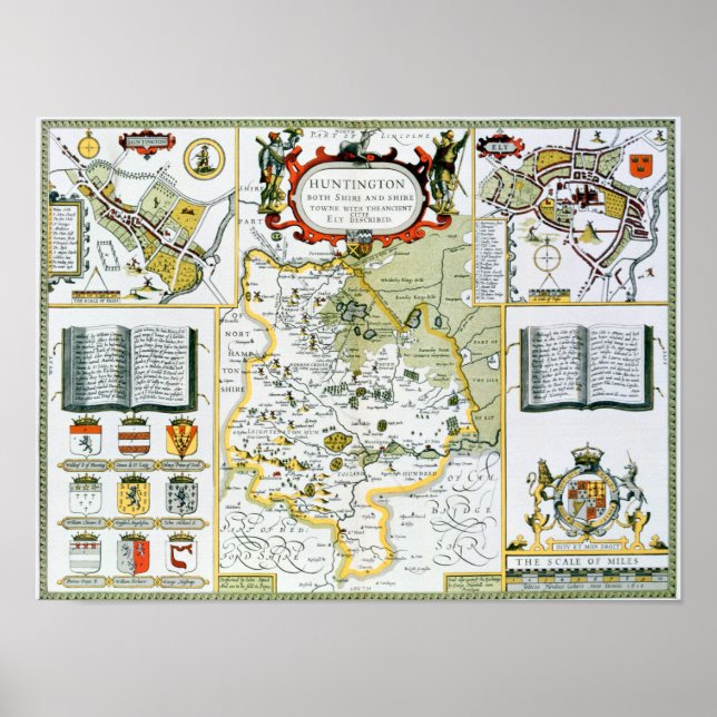 Huntington, engraved by Jodocus Hondius Poster (Front)