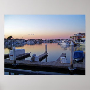 Huntington Harbor Sunset Poster