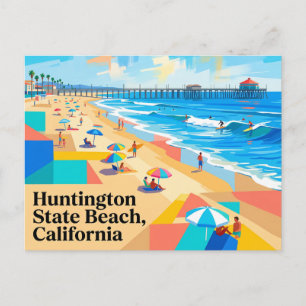 Huntington State Beach California Postcard