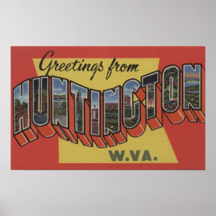 Huntington, West Virginia - Large Letter Scenes Poster