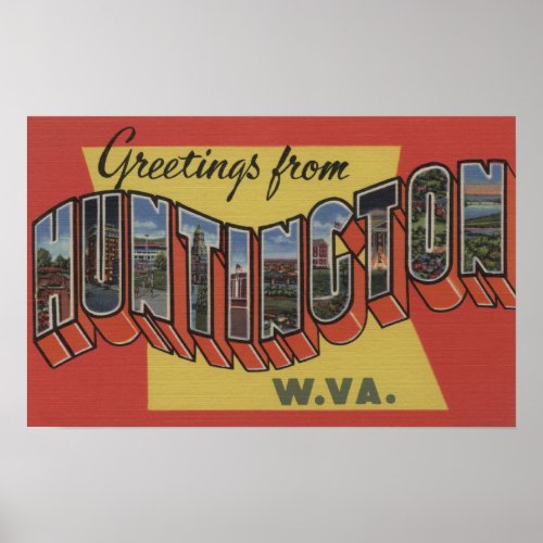 Huntington West Virginia _ Large Letter Scenes Poster