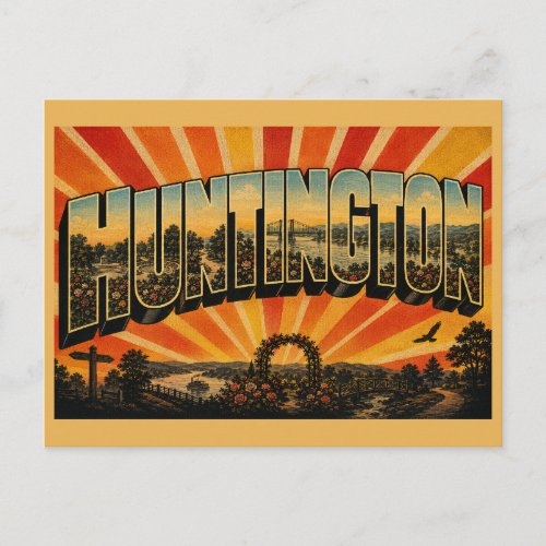 Huntington WV Ritter Park River Hills Art Postcard