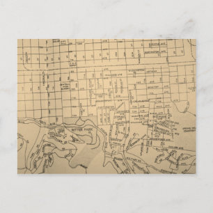 Huntington, WV Vintage Map Postcard