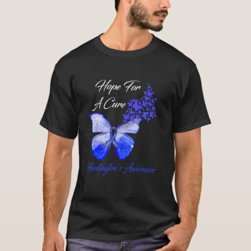 Huntingtons Awareness Hope For A Cure Butterfly T_Shirt