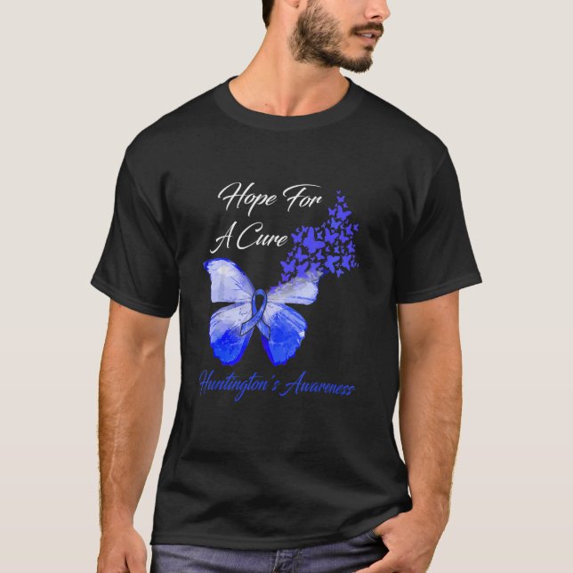 Huntington's Awareness Hope For A Cure Butterfly T-Shirt (Front)