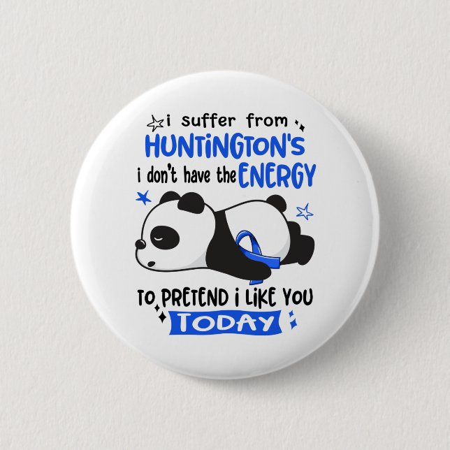 Huntington's Awareness Month Ribbon Gifts Button (Front)