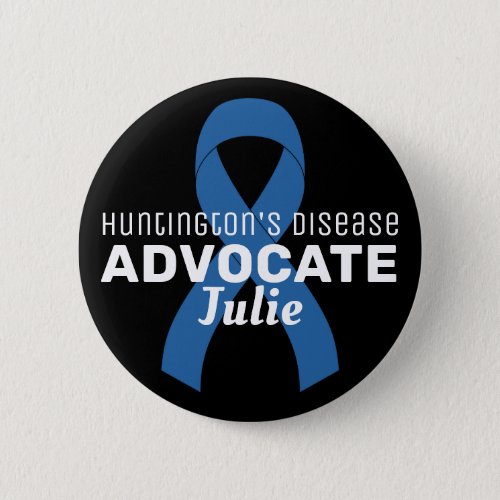 Huntingtons Disease Advocate Ribbon Black Button