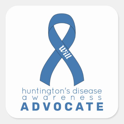 Huntingtons Disease Advocate White Square Sticker