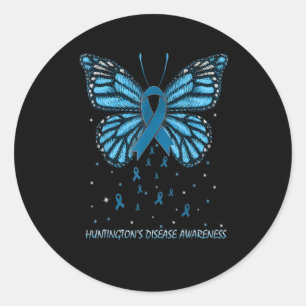 Huntington'S Disease Awareness Butterfly Classic Round Sticker