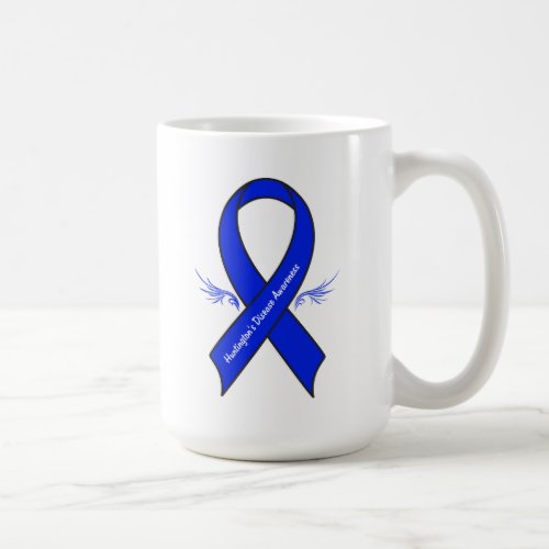 Huntingtons Disease Awareness Ribbon with Wings Coffee Mug