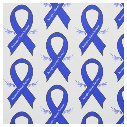 Huntington's Disease Awareness Ribbon with Wings Fabric