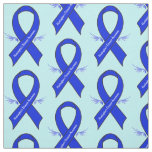 Huntington's Disease Awareness Ribbon with Wings Fabric