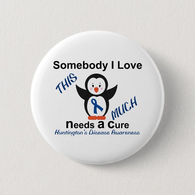 Huntington's Disease Awareness Someone I Love Pinback Button (Front)
