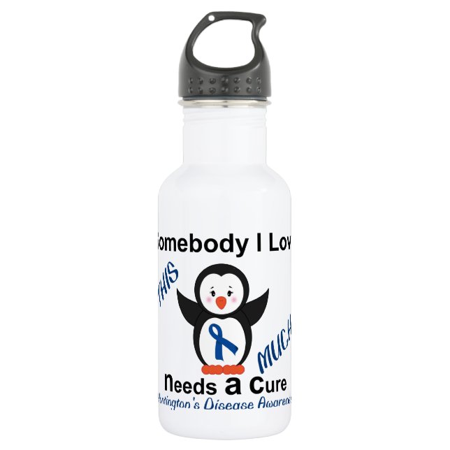 Huntington's Disease Awareness Someone I Love Water Bottle (Front)