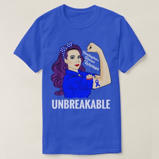 Huntingtons Disease Awareness Warrior Unbreakable T-Shirt (Design Front)