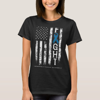 Huntingtons Disease Warrior Us Flag T-Shirt