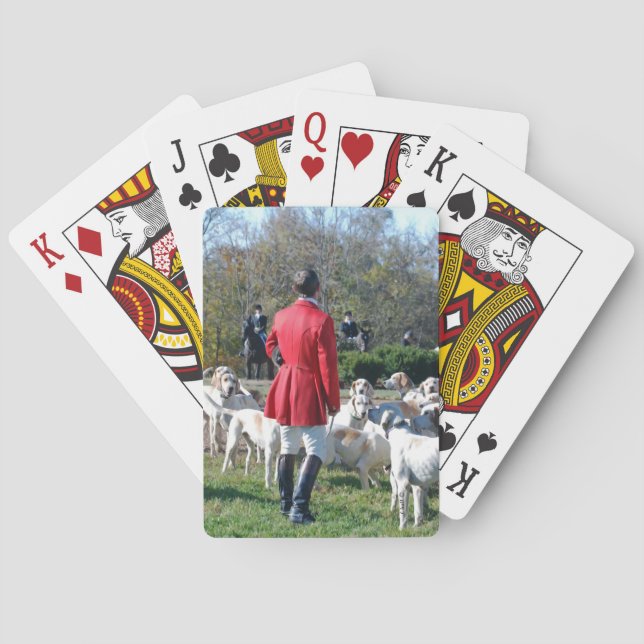 Huntsman and his hounds opening day poker cards (Back)
