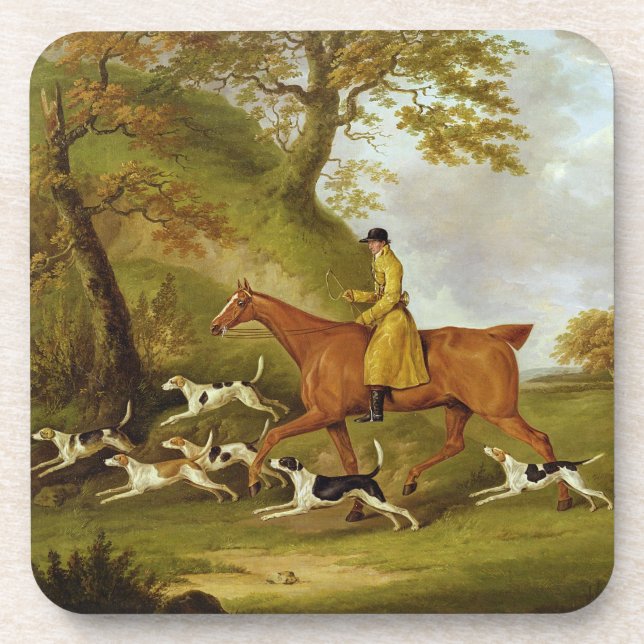 Huntsman and Hounds, 1809 (oil on canvas) Beverage Coaster (Front)