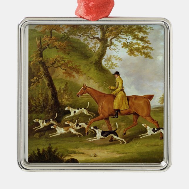 Huntsman and Hounds, 1809 (oil on canvas) Metal Ornament (Front)