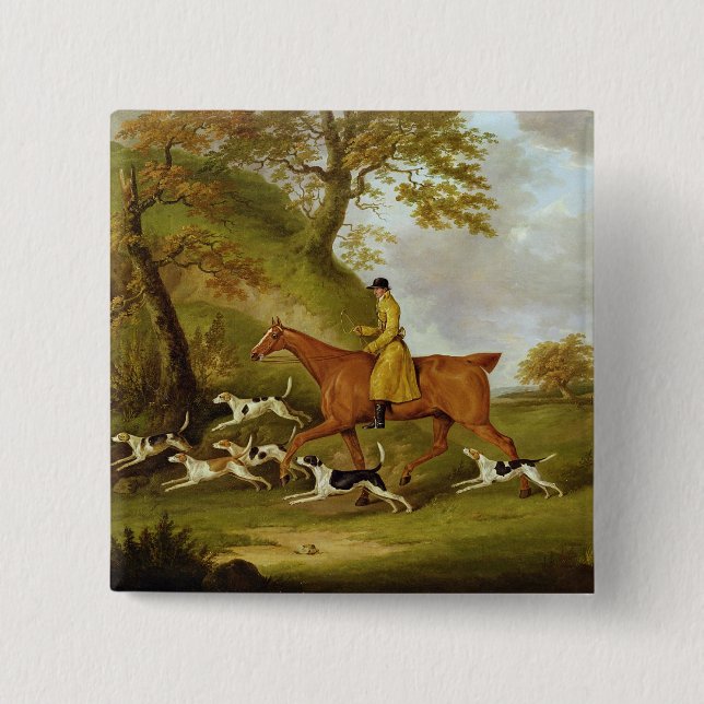 Huntsman and Hounds, 1809 (oil on canvas) Pinback Button (Front)
