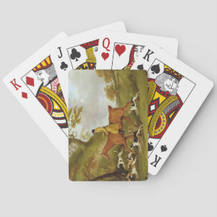 Huntsman and Hounds, 1809 (oil on canvas) Poker Cards