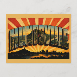 Huntsville AL Vintage Travel Art Postcard
