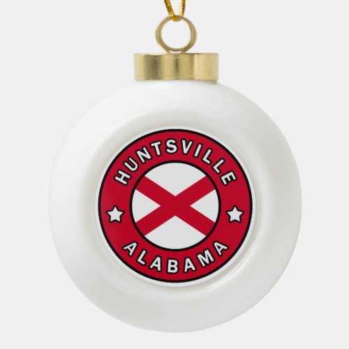 Huntsville Alabama Ceramic Ball Christmas Ornament