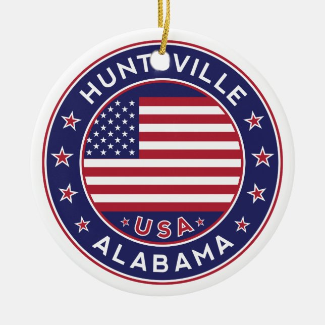 Huntsville, Alabama Ceramic Ornament (Front)